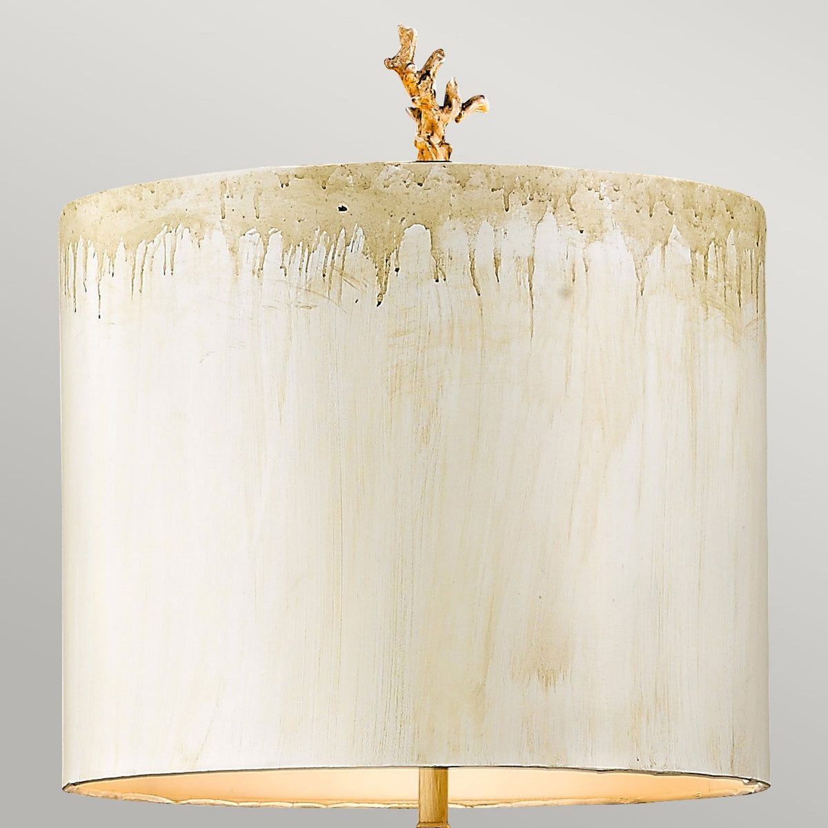 Trellis Floor Lamp Hand Painted in Putty Patina & Silver Leaf