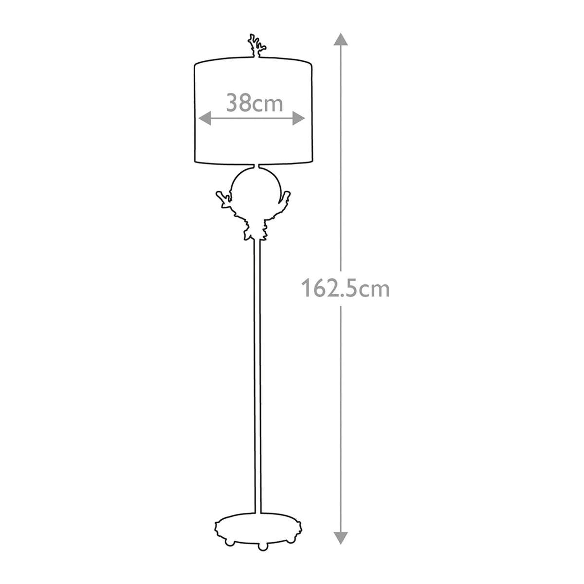 Trellis Floor Lamp Hand Painted in Putty Patina & Silver Leaf