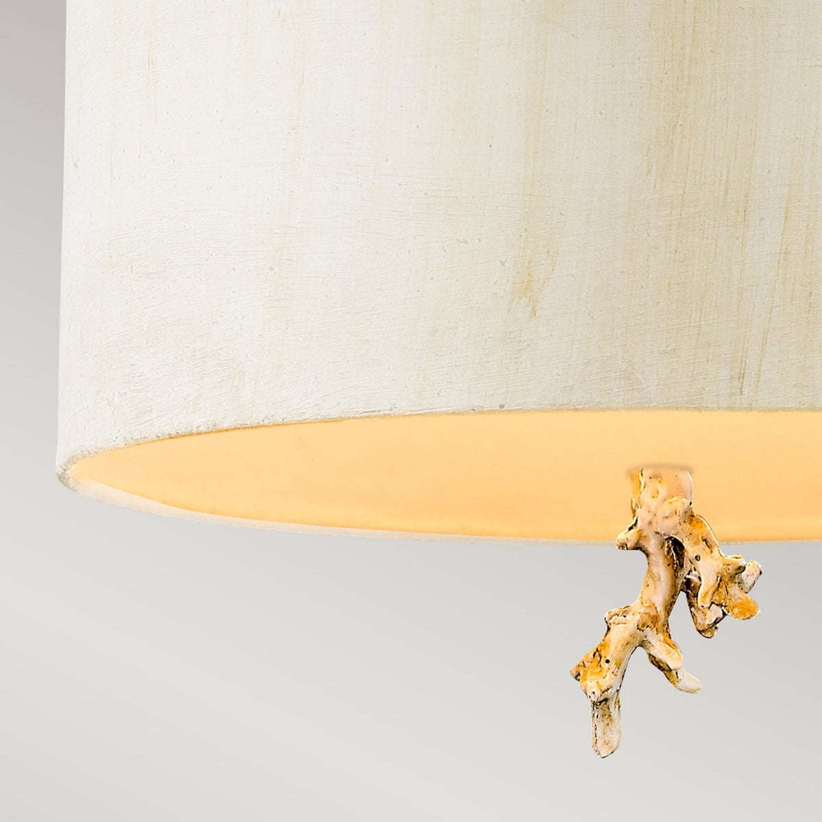 Trellis Pendant Light Hand Painted in Putty Patina & Silver Leaf