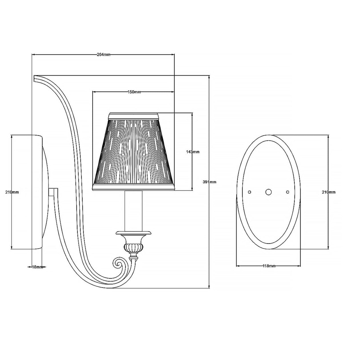 Abbey Single Wall Light In Silver Sand