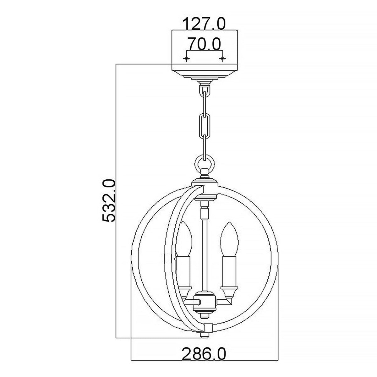 Corinne 3 Light Small Pendant Chandelier in Polished Nickel