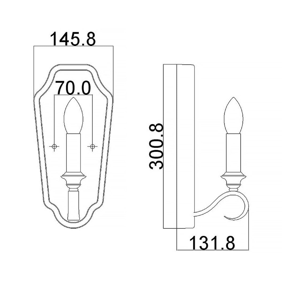 DeWitt Single Wall Light in Sunrise Silver