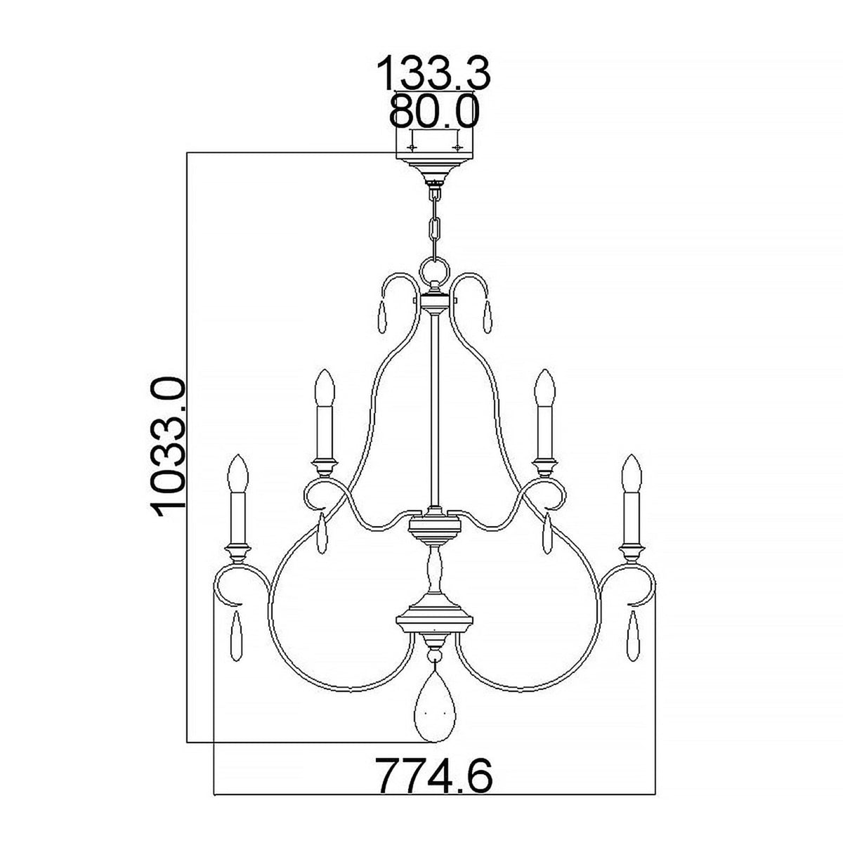 DeWitt Nine Light Chandelier in Sunrise Silver