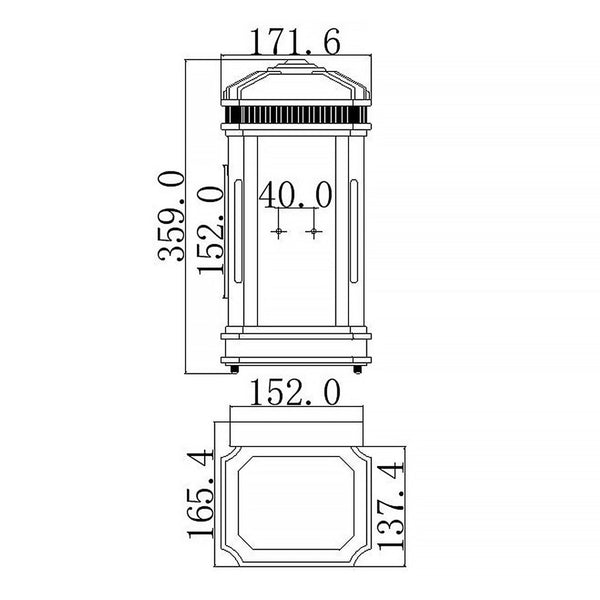 Federal Small Outdoor Lantern in Gilded Bronze