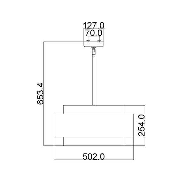 Kenney 3 Light Pendant in Sunrise Silver and White Linen