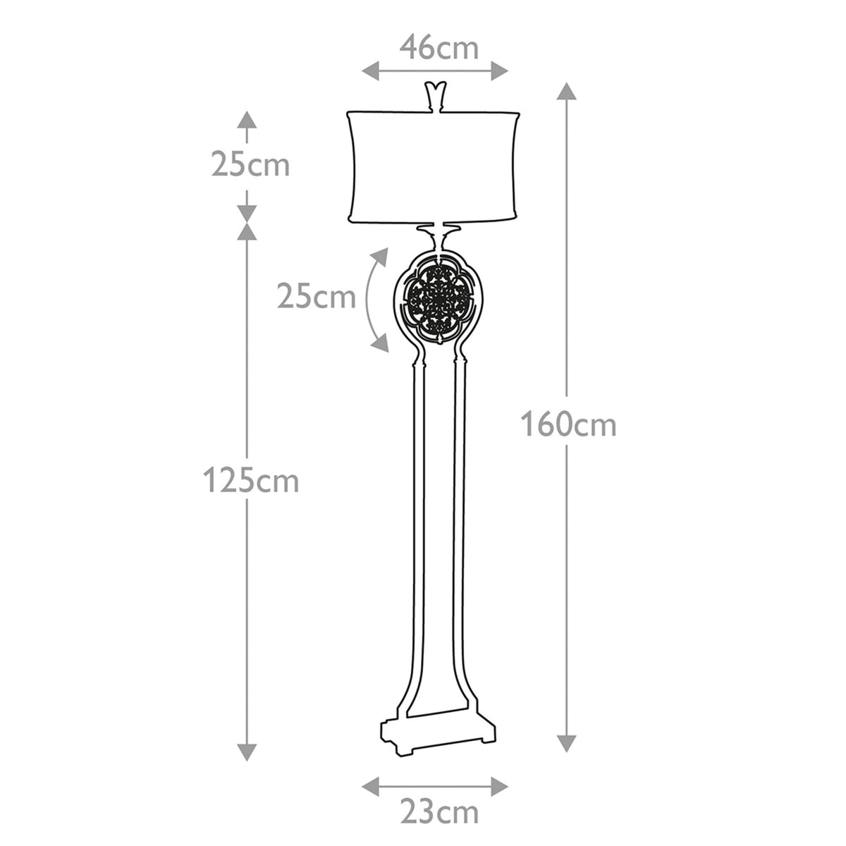 Marcella Floor Lamp in British Bronze & Oxidised Bronze