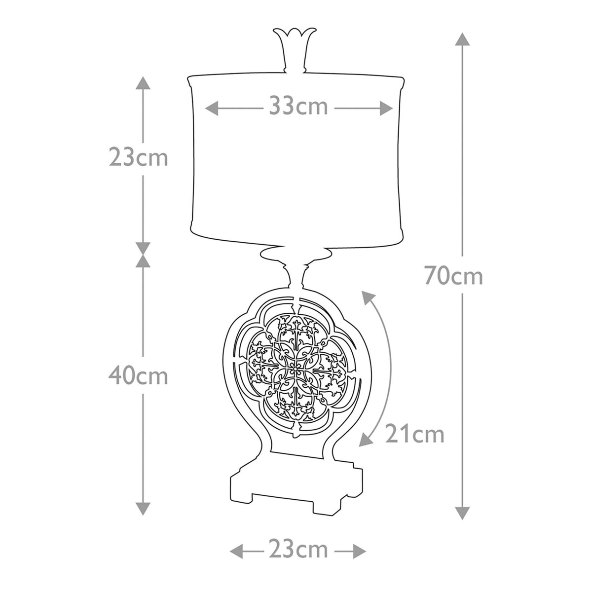 Marcella Table Lamp in British Bronze & Oxidised Bronze