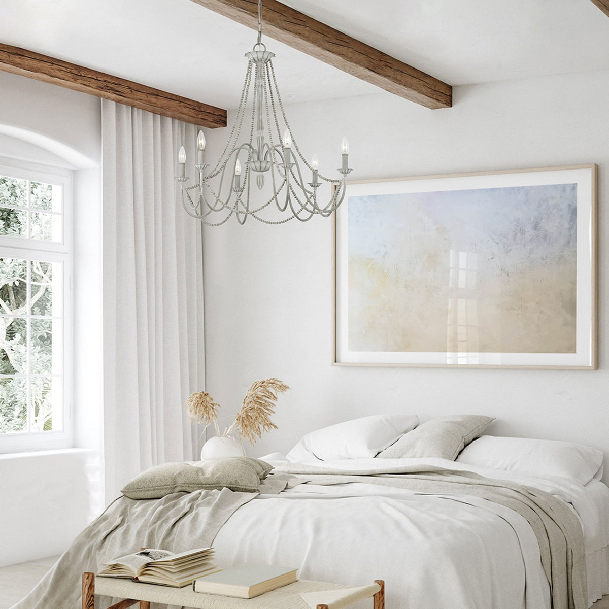 Maryville Six Light Chandelier in Washed Grey