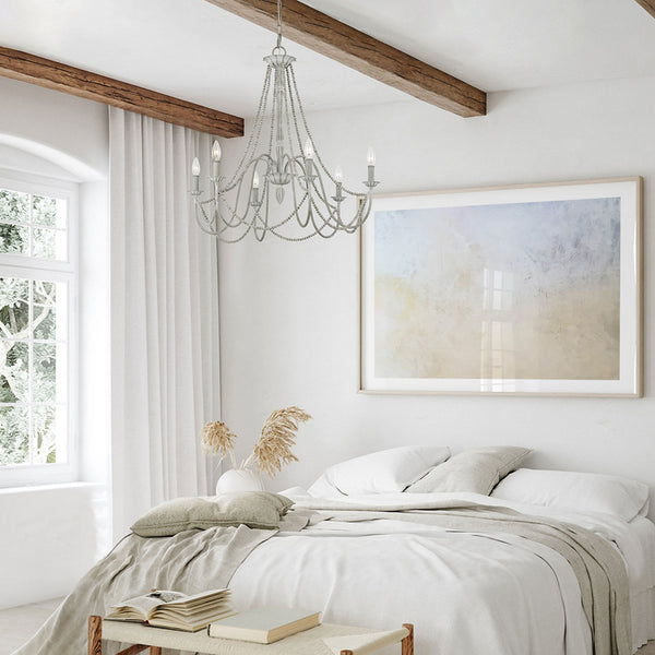 Maryville Six Light Chandelier in Washed Grey