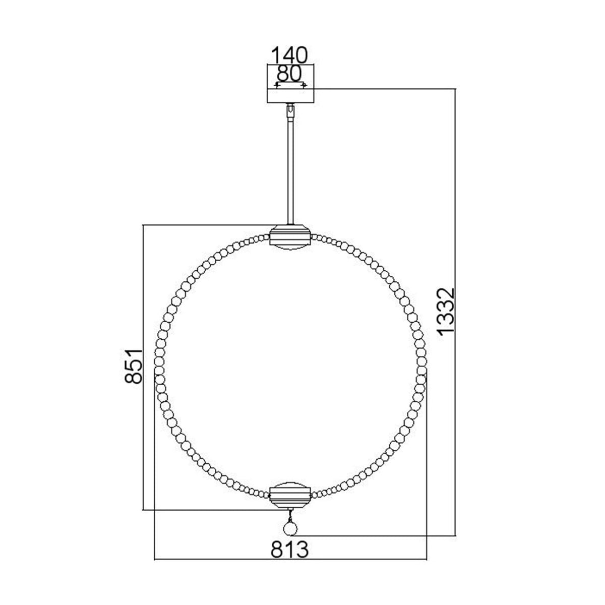 Oberlin Large LED Crystal Bead Orb Pendant