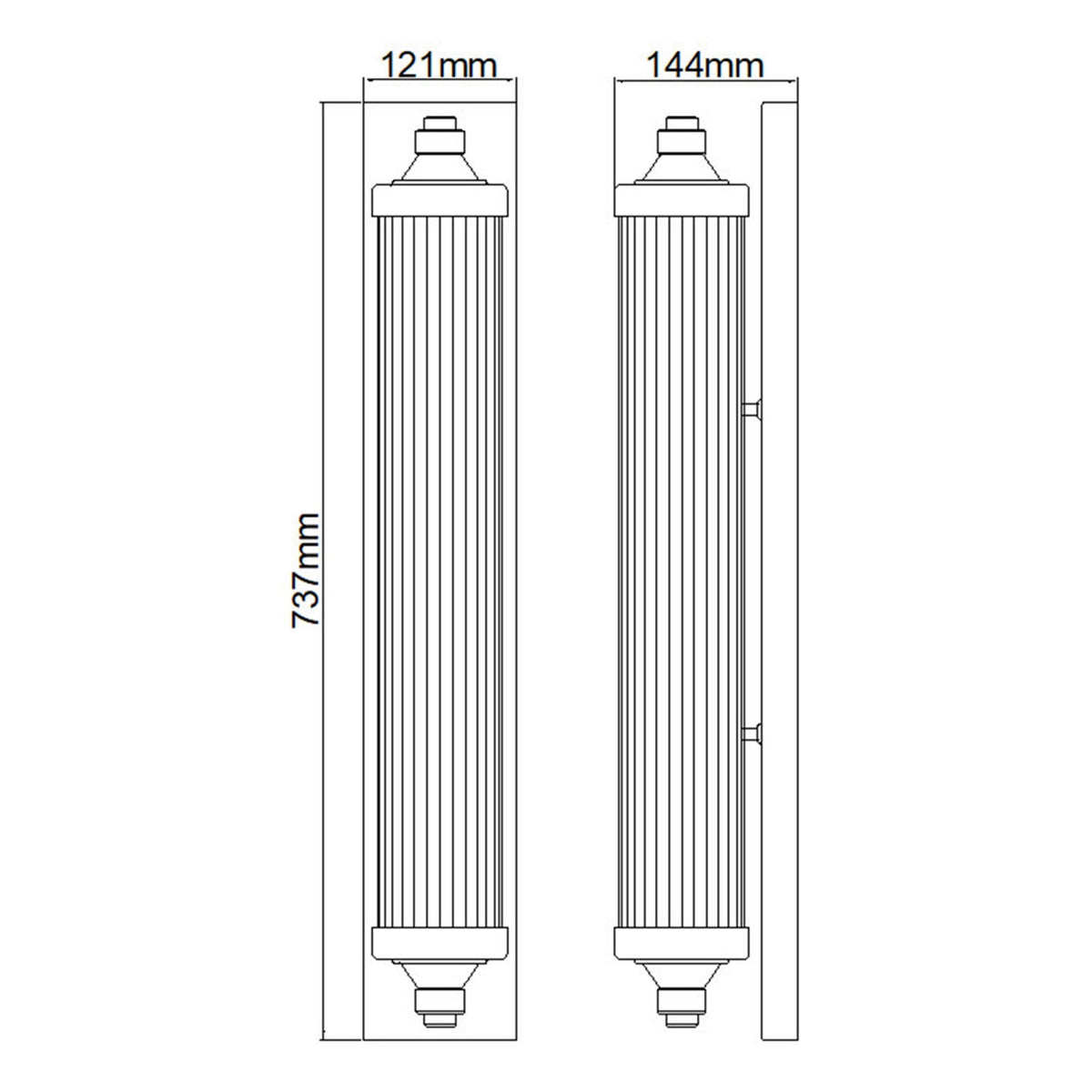 Paulson IP44 Bar Wall Light in Polished Chrome