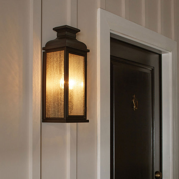 Pediment Medium Outdoor Wall Light in Dark Aged Copper