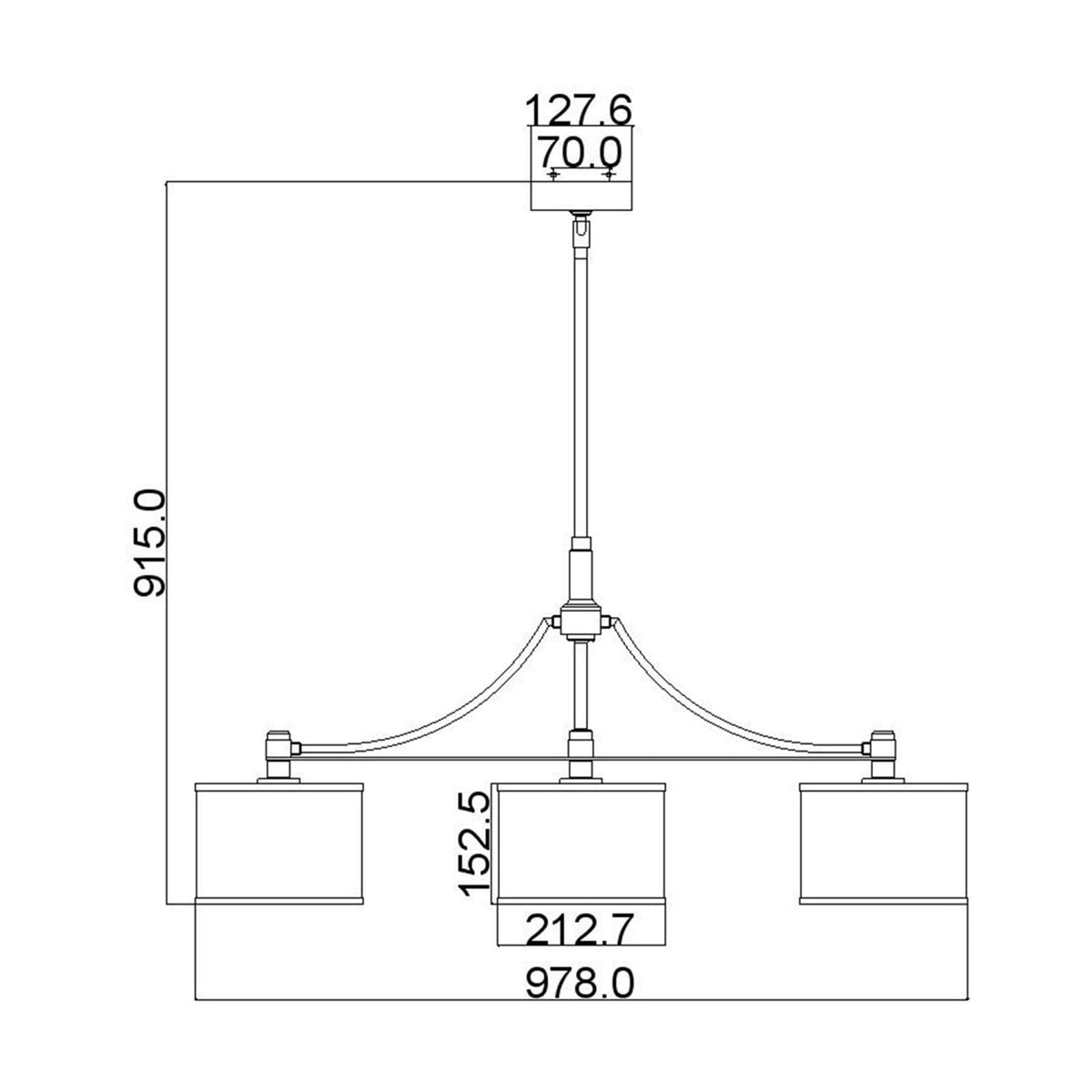 Prospect Park 3 Light Island Chandelier in Satin Nickel & Chrome