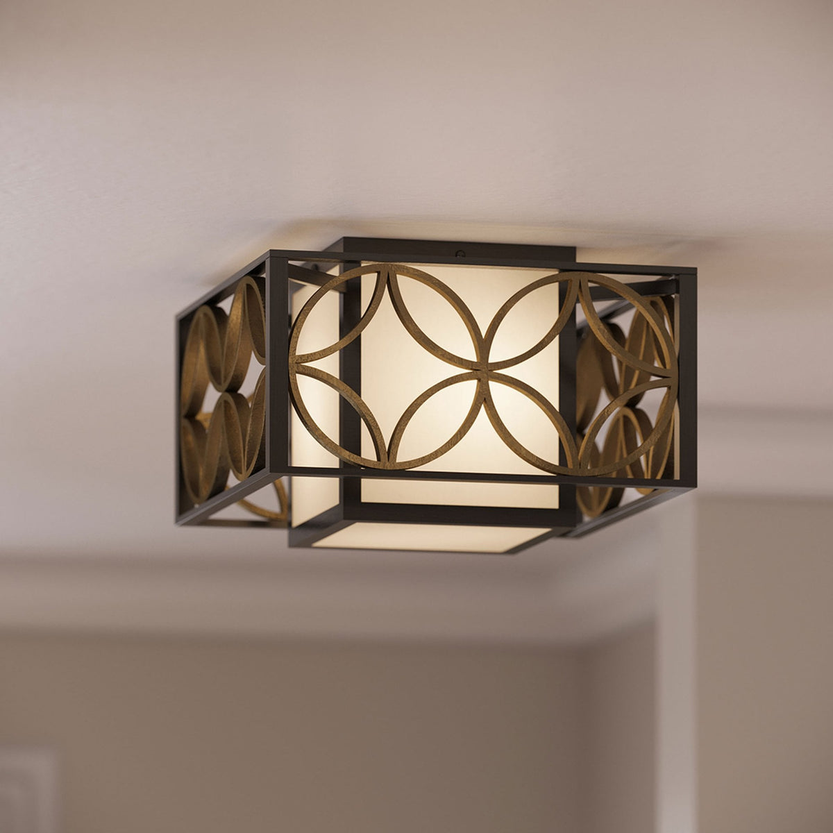 Remy Flush Mount Light in Bronze and Gold