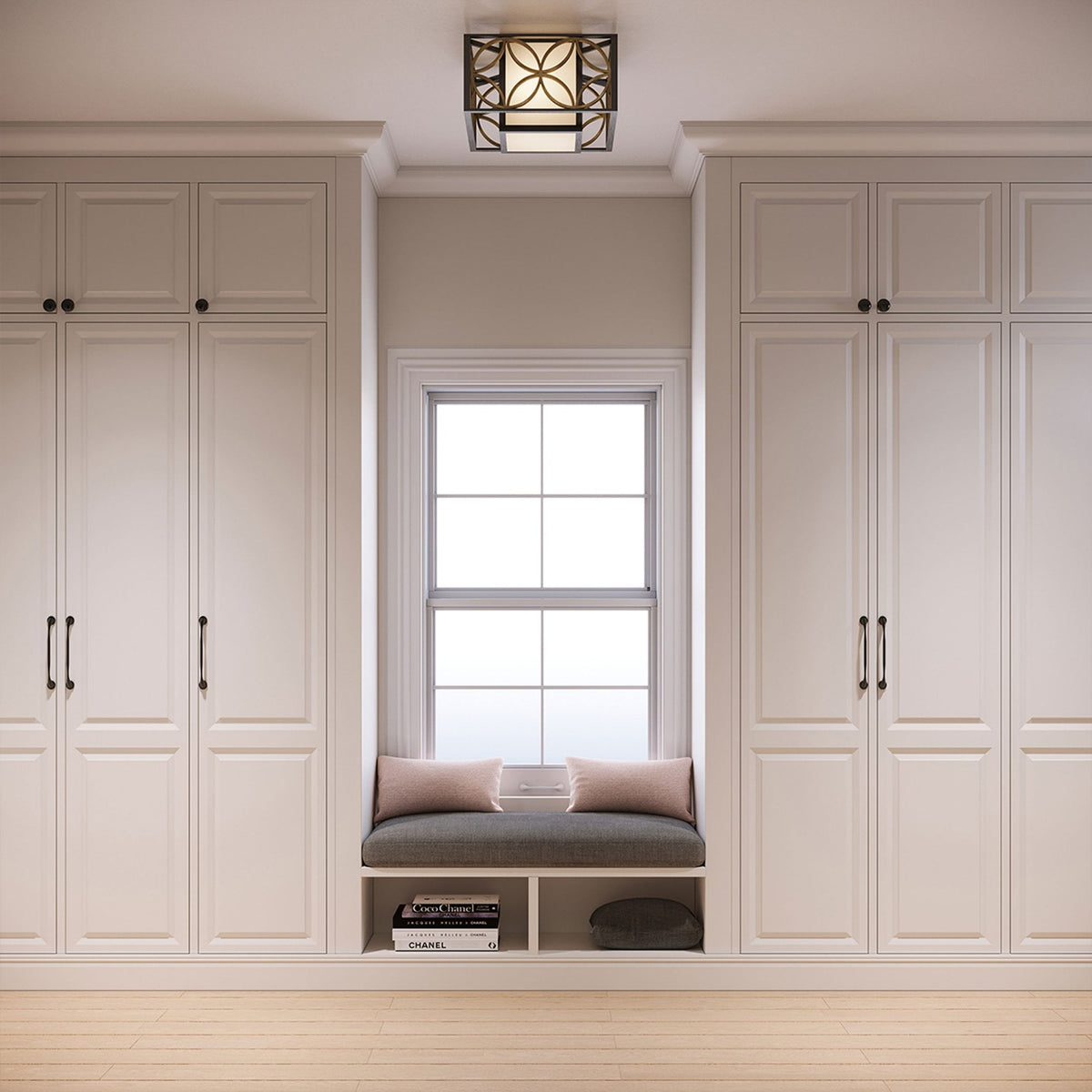 Remy Flush Mount Light in Bronze and Gold