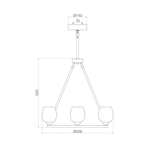 Rubin 4 Light Chandelier in Polished Nickel
