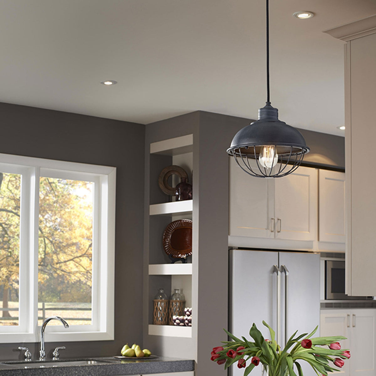 Urban Renewal Single Pendant in Antique Forged Iron