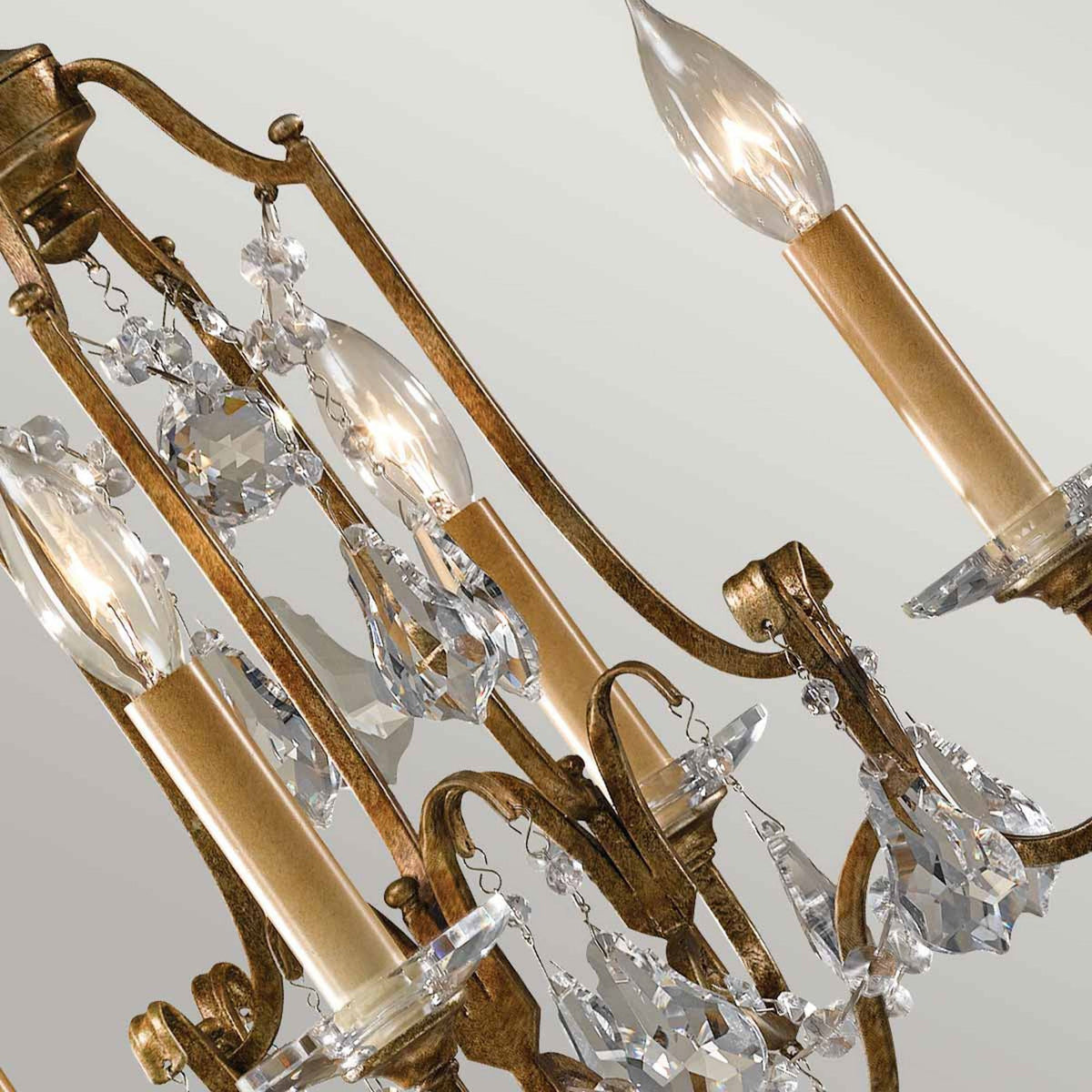 Valentina Four Light Dual Mount Chandelier in Oxidized Bronze
