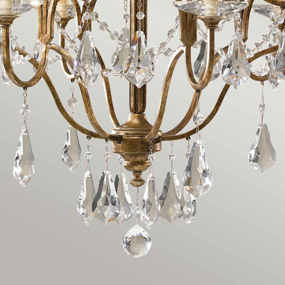 Valentina Six Light Chandelier in Oxidized Bronze