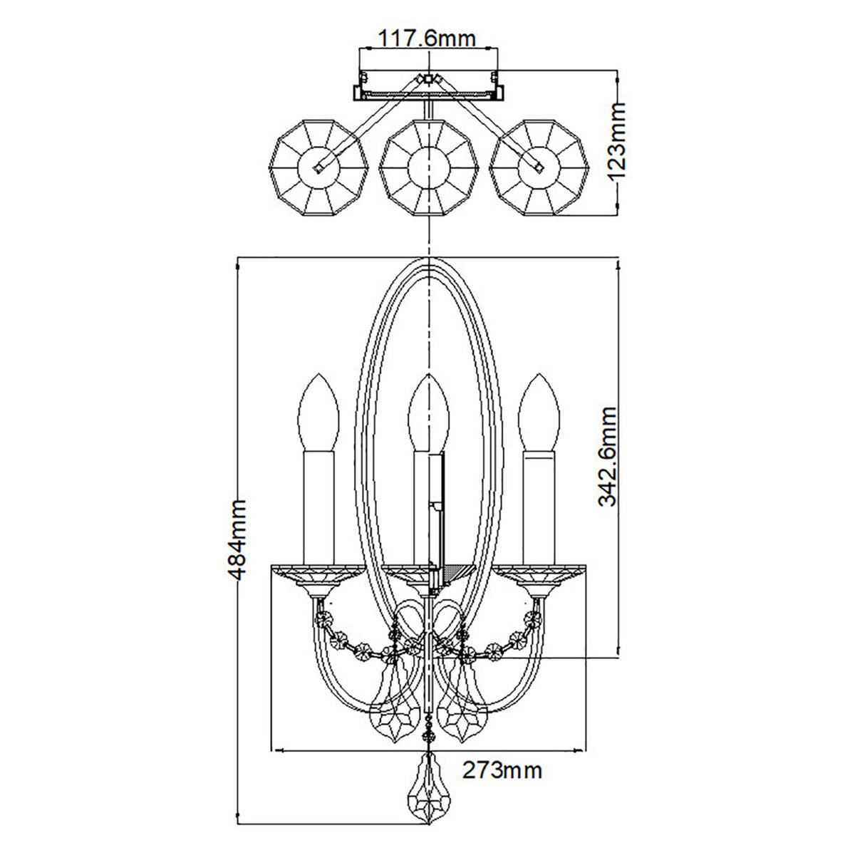 Valentina Triple Wall Light in Oxidized Bronze