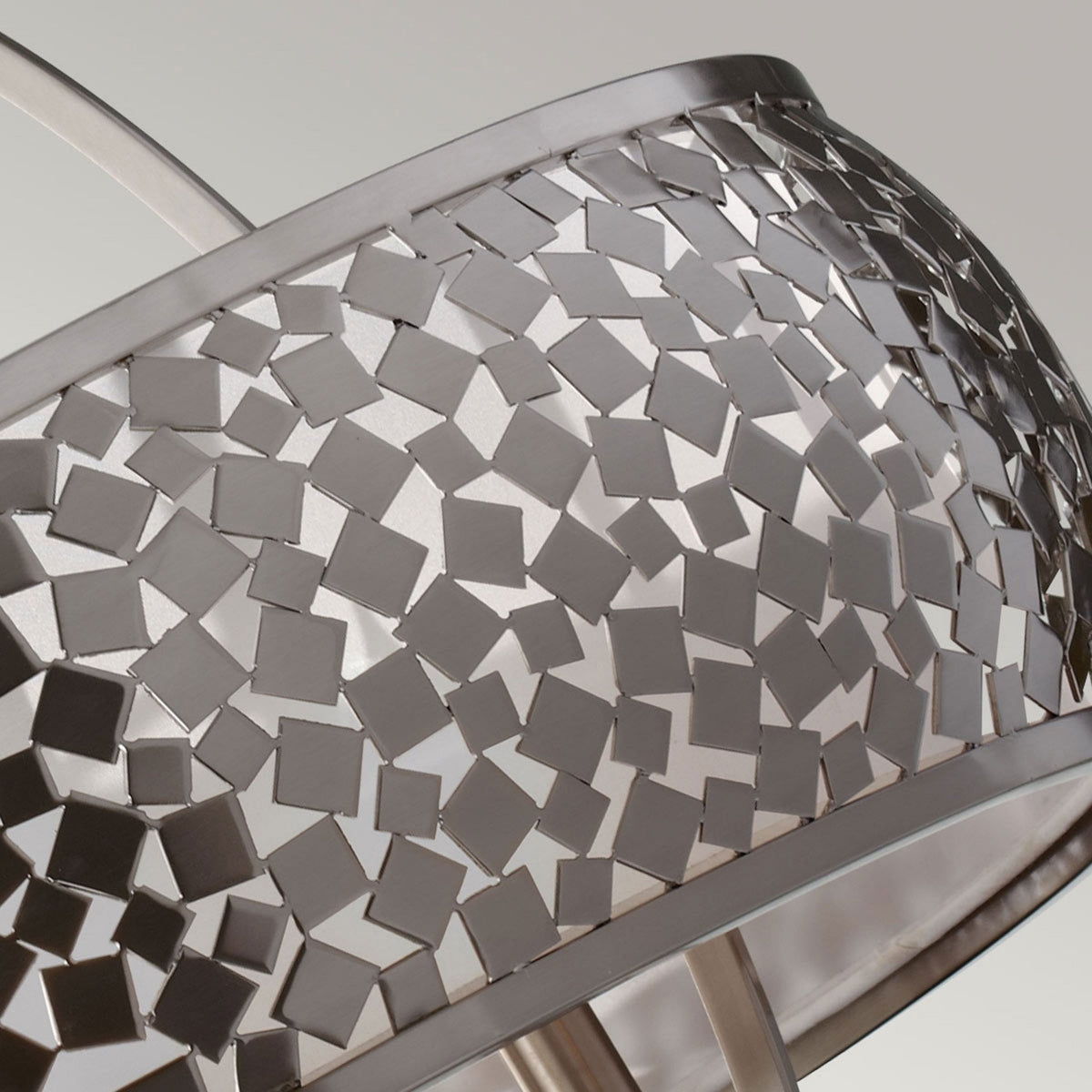 Zara 4 Light Chandelier with Diffuser in Brushed Steel