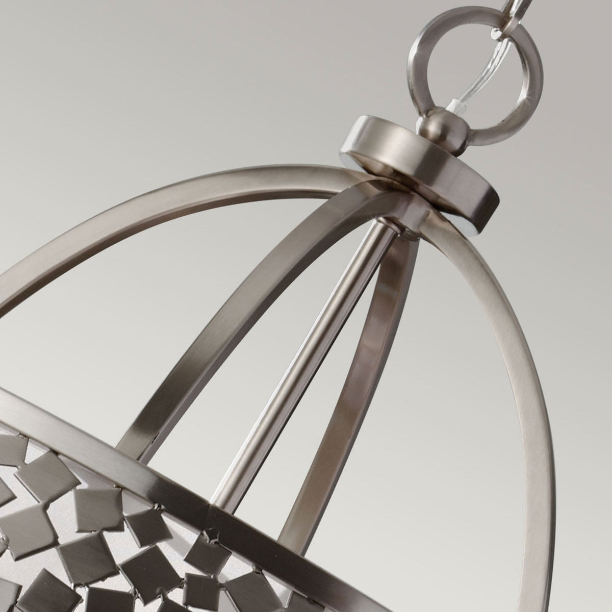 Zara 4 Light Chandelier with Diffuser in Brushed Steel