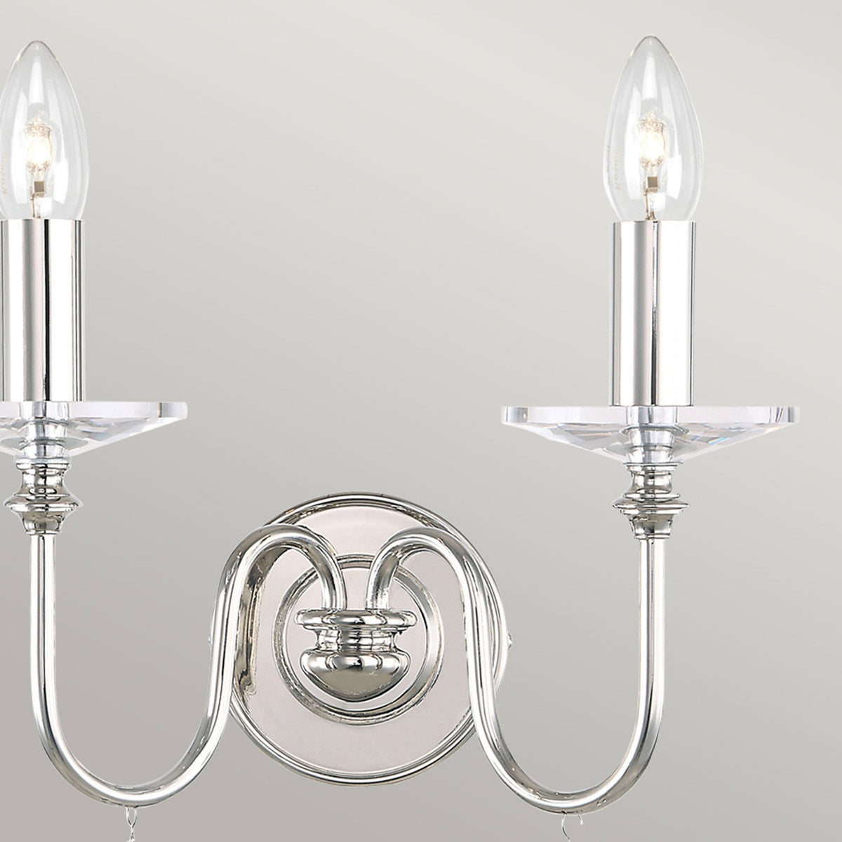 Finsbury Park Two Arm Polished Nickel Wall Light