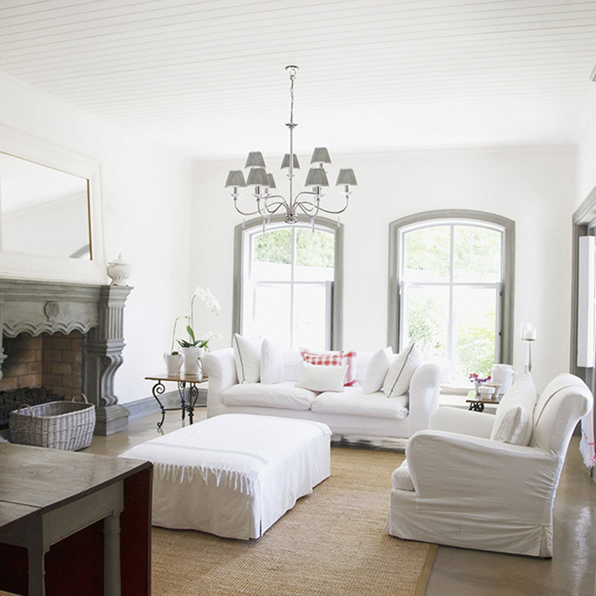 Finsbury Park Nine Arm Polished Nickel Chandelier