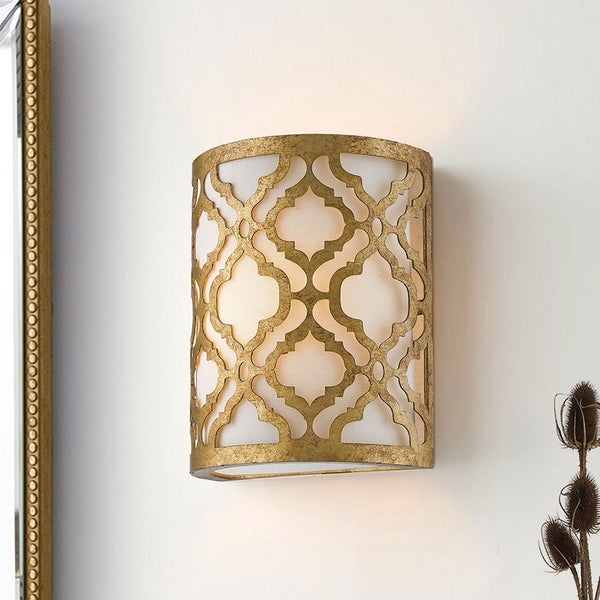 Arabella Single Wall Light in Distressed Gold