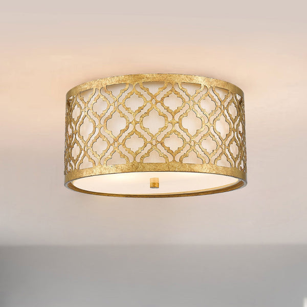 Arabella Flush Mount in Distressed Gold