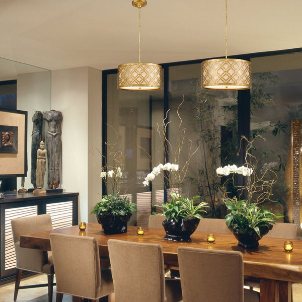 Arabella Duo-Mount Large Pendant in Distressed Gold