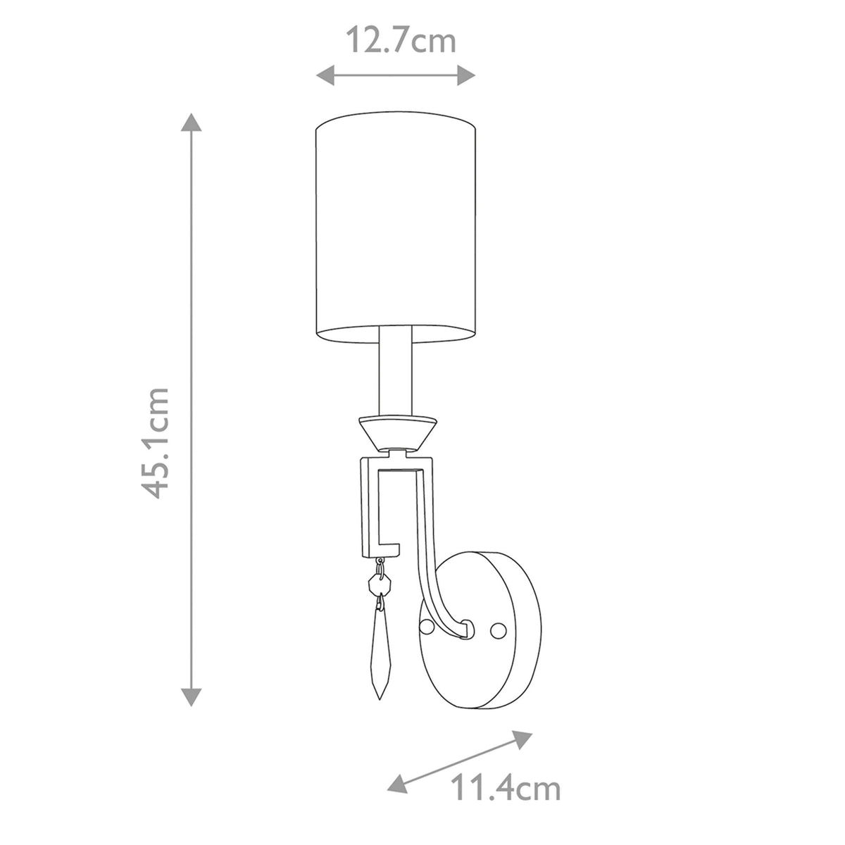 Lemuria Single Wall Light in Distressed Gold