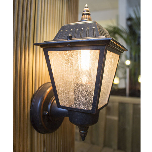 Highnam 1 Light Wall Lantern in Weathered Bronze