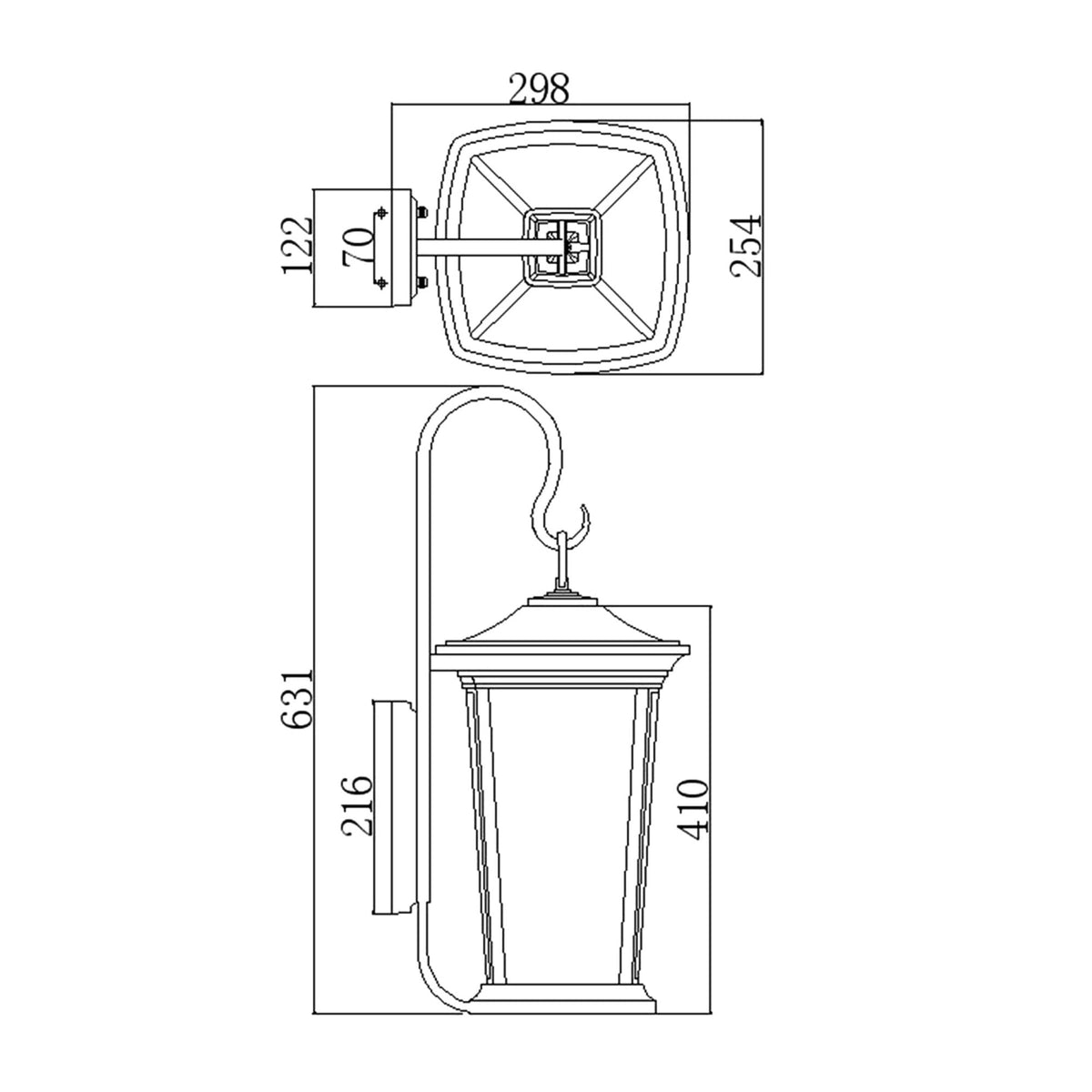 Bromley 3 Light Large Wall Lantern in Bronze