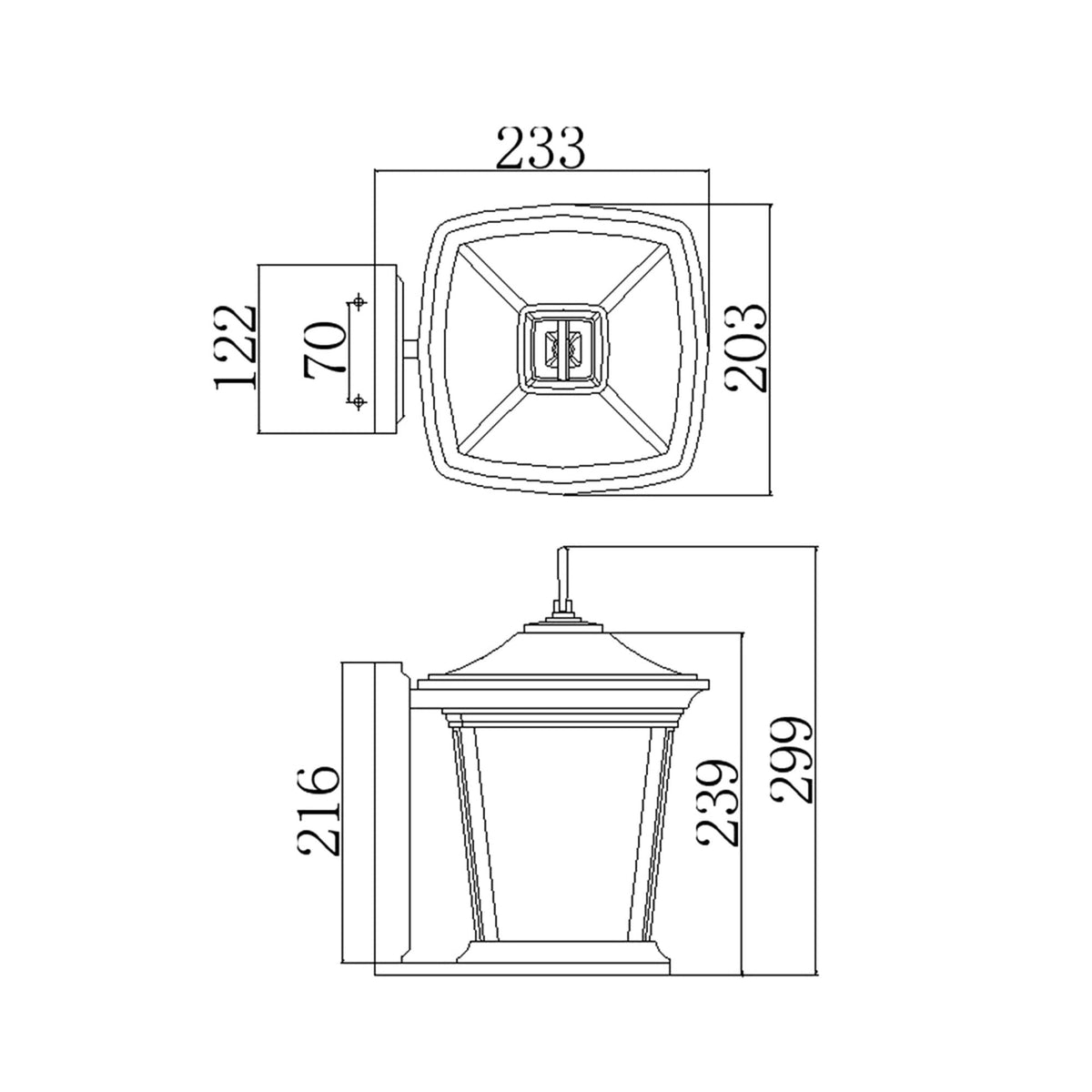 Bromley 1 Light Small Wall Lantern in Bronze