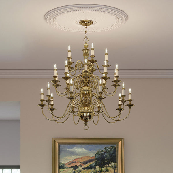 Cambridge Twenty Five Light Chandelier in Burnished Brass