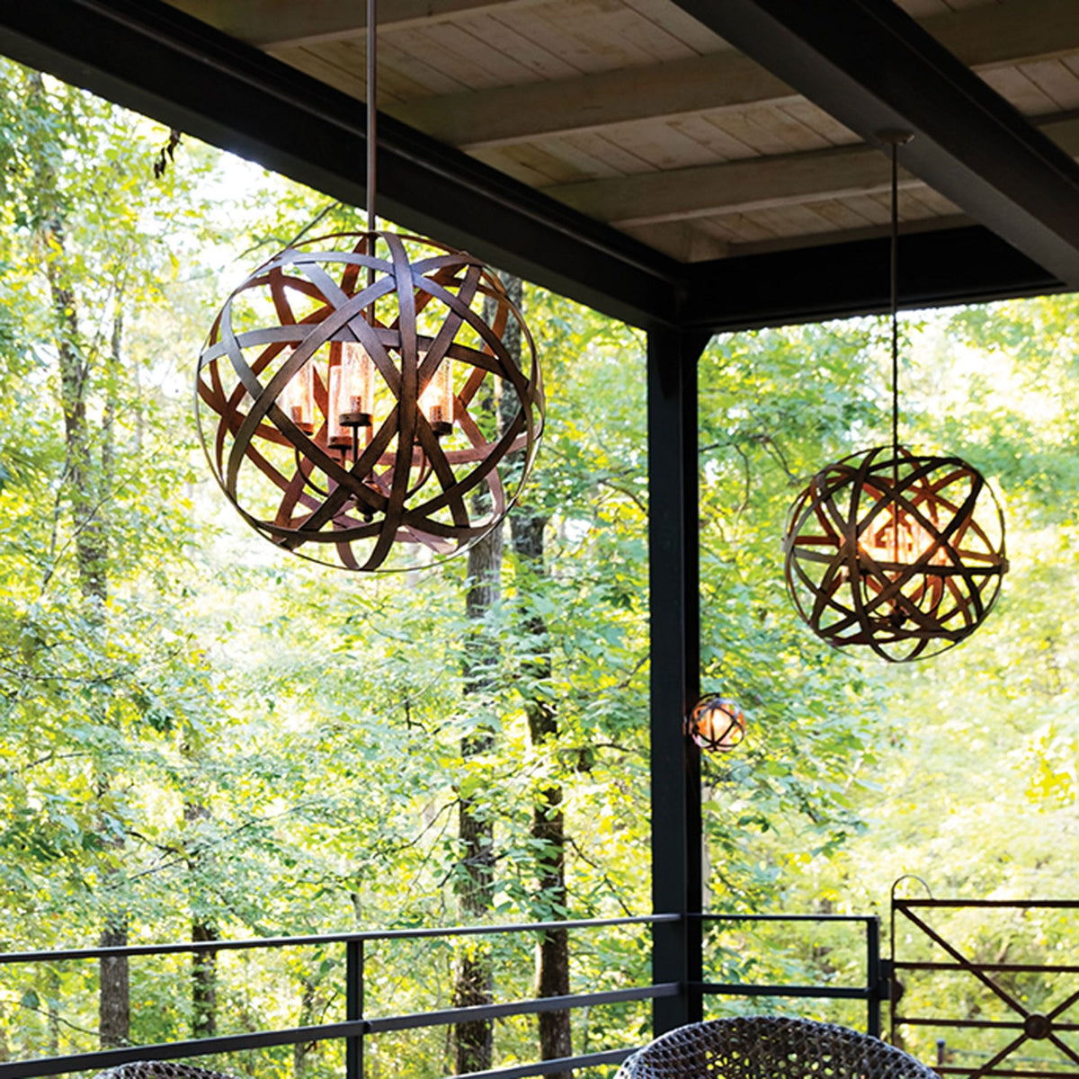 Carson 5 Light IP44 Outdoor Chandelier in Vintage Iron