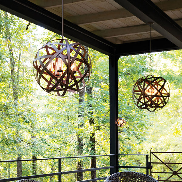 Carson 5 Light IP44 Outdoor Chandelier in Vintage Iron