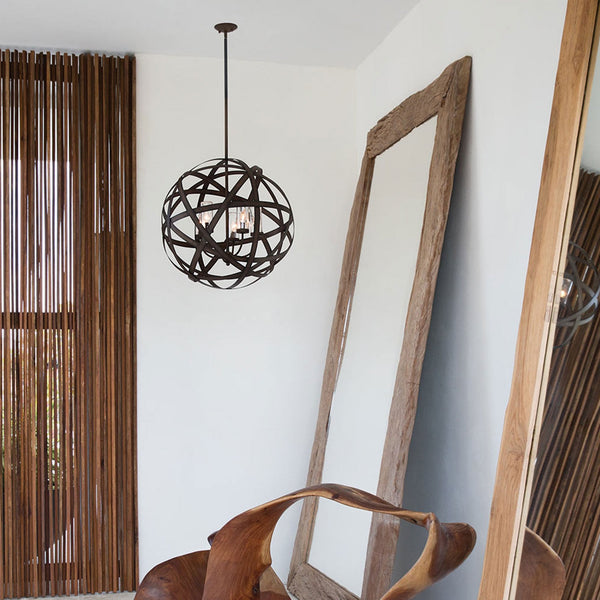 Carson 5 Light IP44 Outdoor Chandelier in Vintage Iron