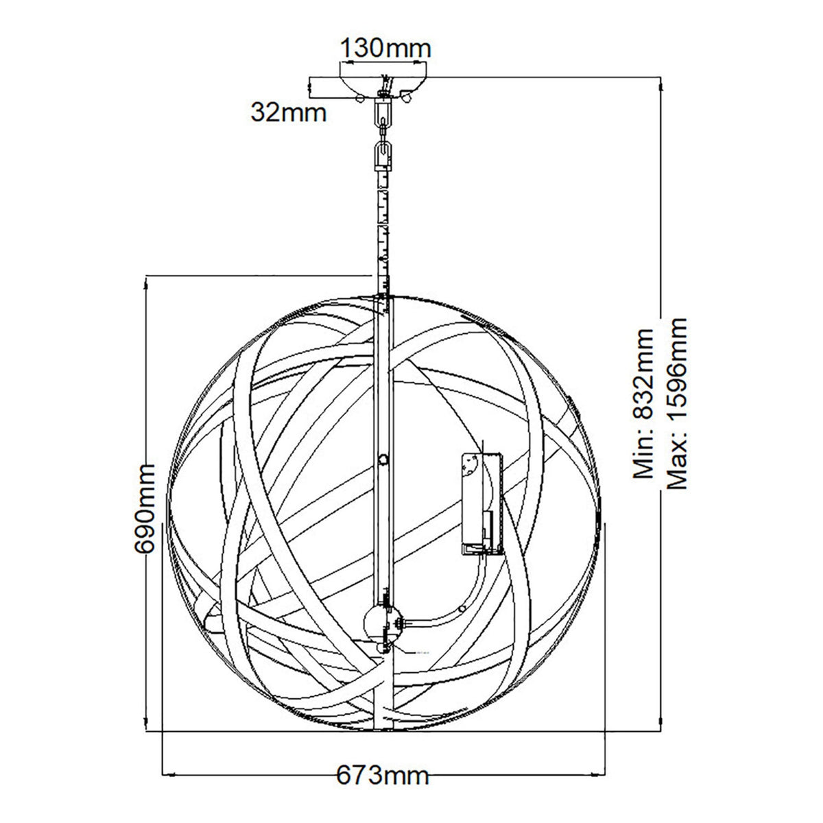 Carson 5 Light IP44 Outdoor Chandelier in Vintage Iron