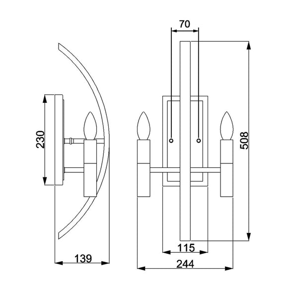 Euclid 2 Light Wall Light in Spanish Bronze