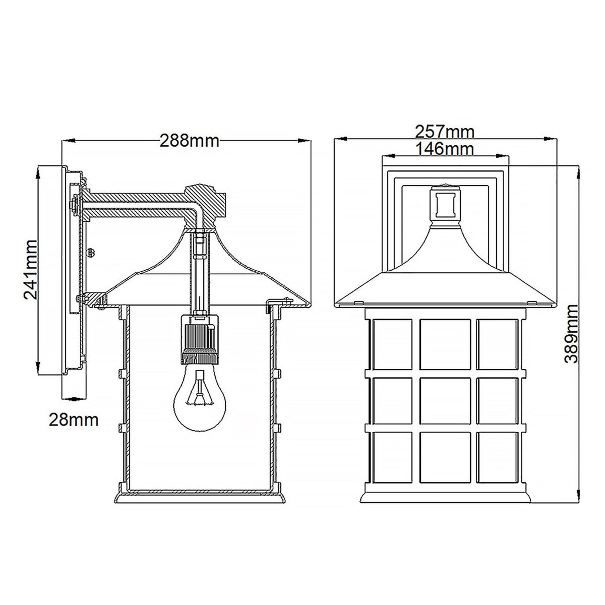 Freeport Large Coastal Wall Light in Textured White with Clear Seeded Glass