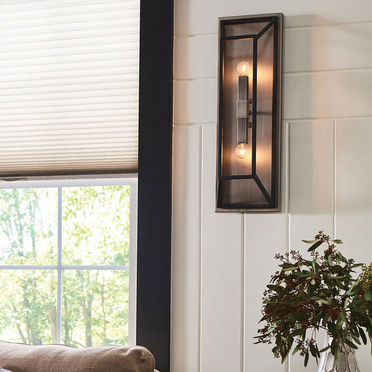 Fulton 2 Light Wall Light in Bronze and Brass