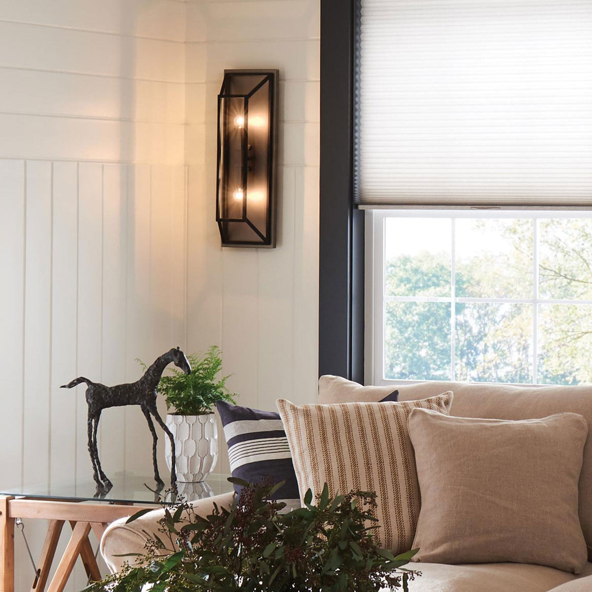 Fulton 2 Light Wall Light in Bronze and Brass