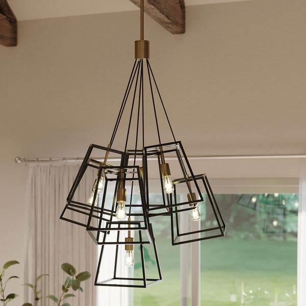 Fulton 7 Light Chandelier Cluster Pendant in Bronze