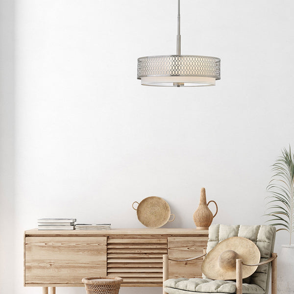 Jules Triple Lamp Pendant in Brushed Nickel