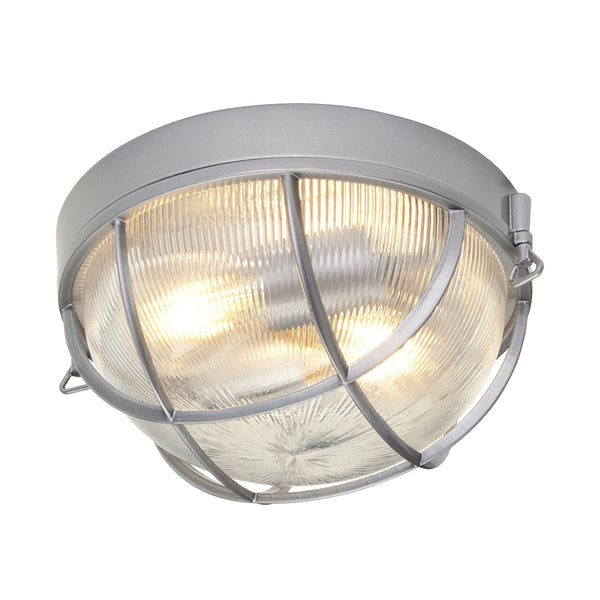 Marina Outdoor Bulkhead Flush Ceiling Light in Hematite