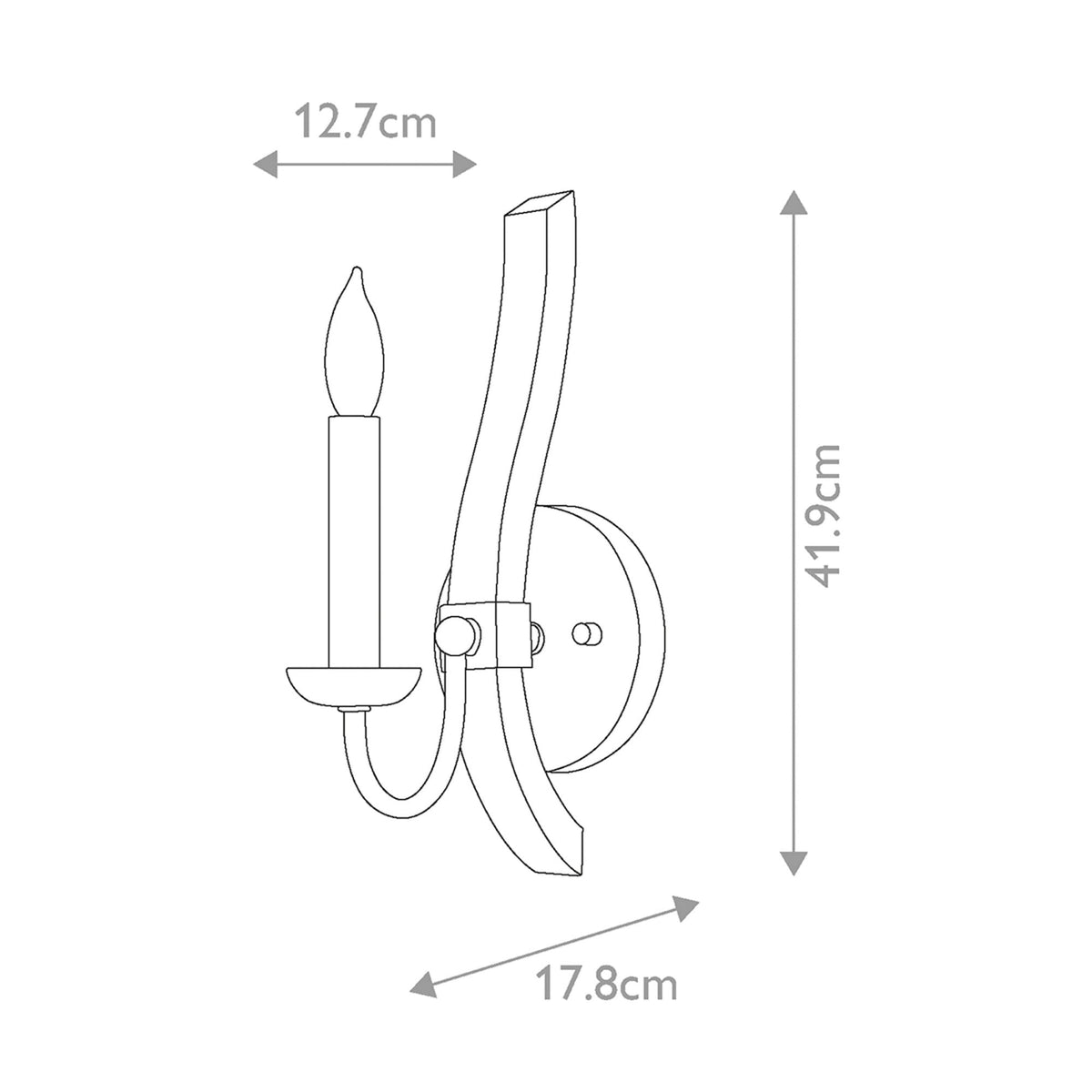 Middlefield Single Wall Light in Solid Distressed Wood