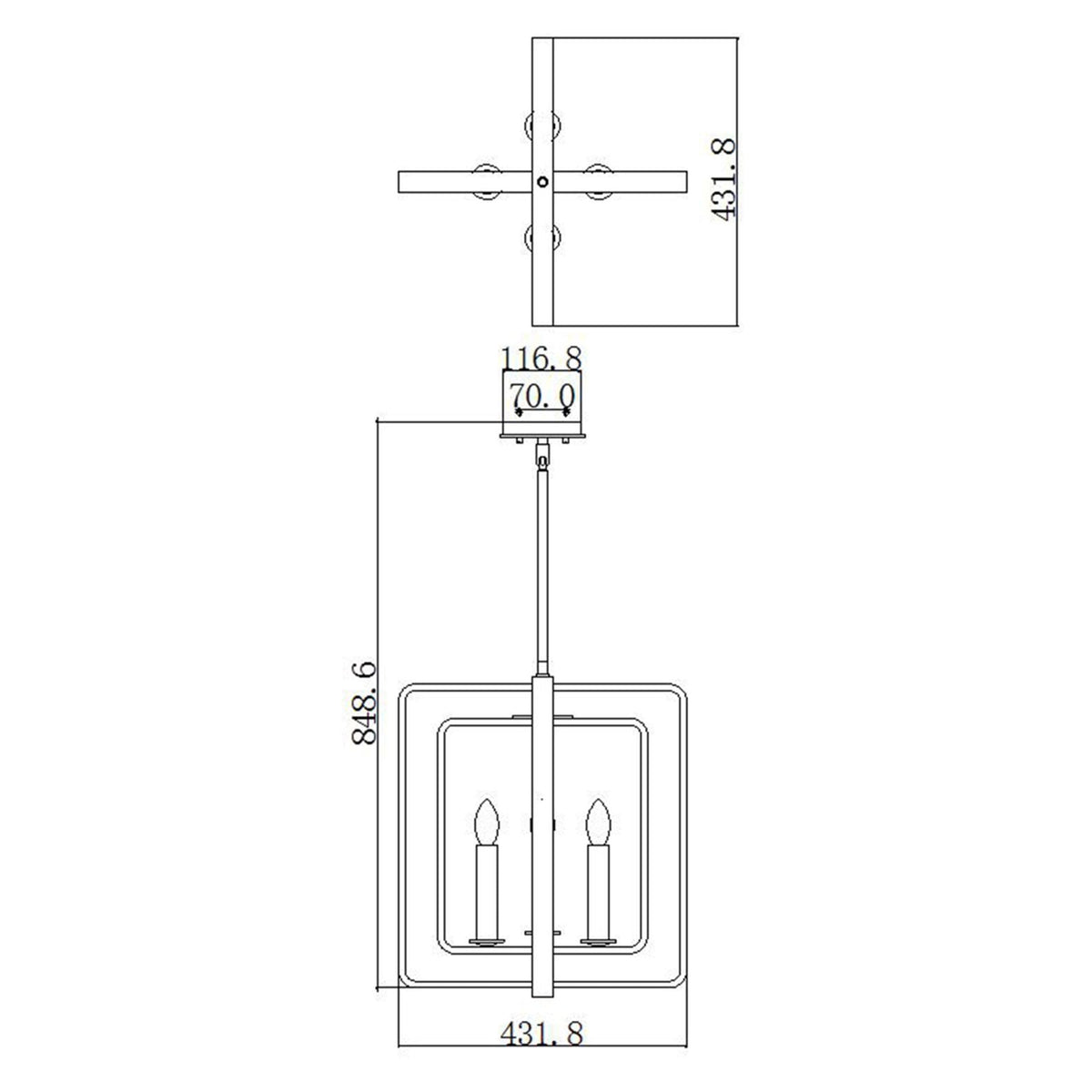 Quentin 4 Light Pendant in Buckeye Bronze Finish