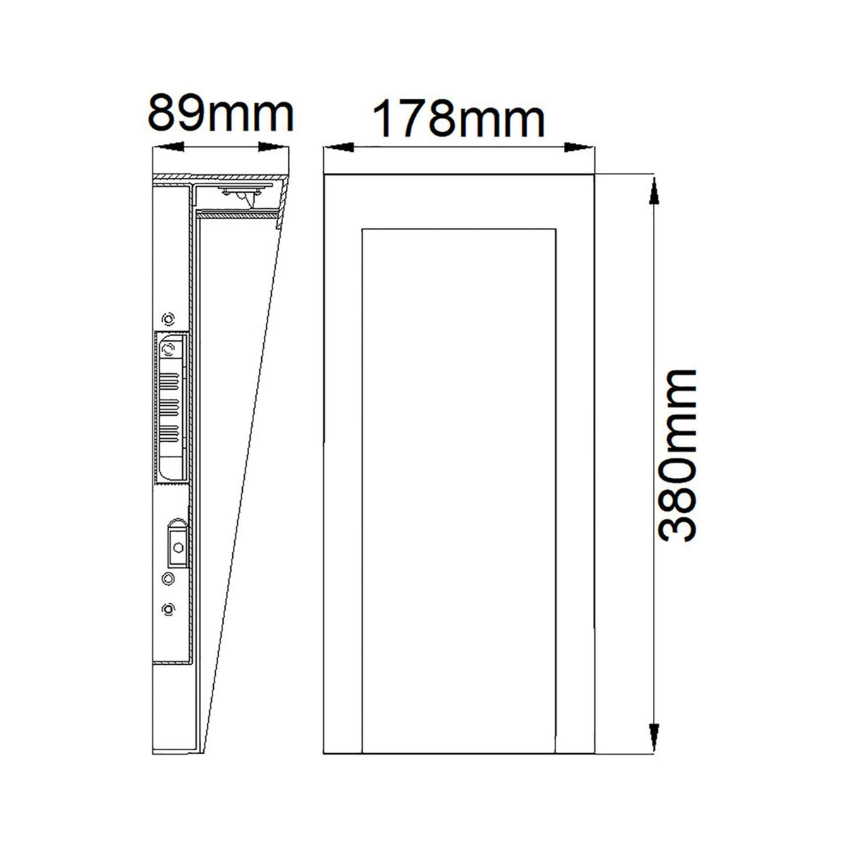 Taper Medium Coastal LED Wall Light in Textured Black